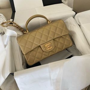 Chanel 21S Gold Mini Handle Crossbody Bag NWT